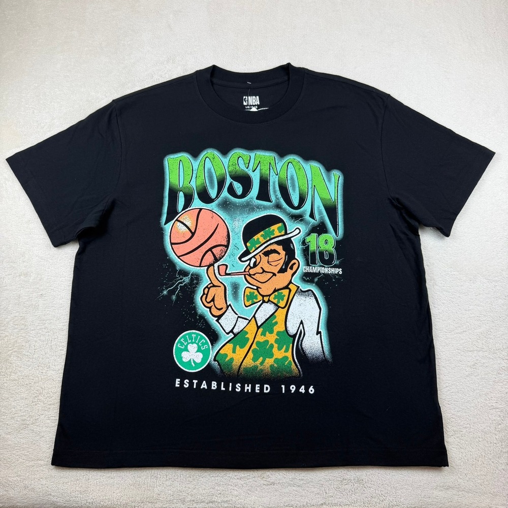 NBA Boston Celtics 18 Championships T-Shirt Black Original Use Mens Large NWT
